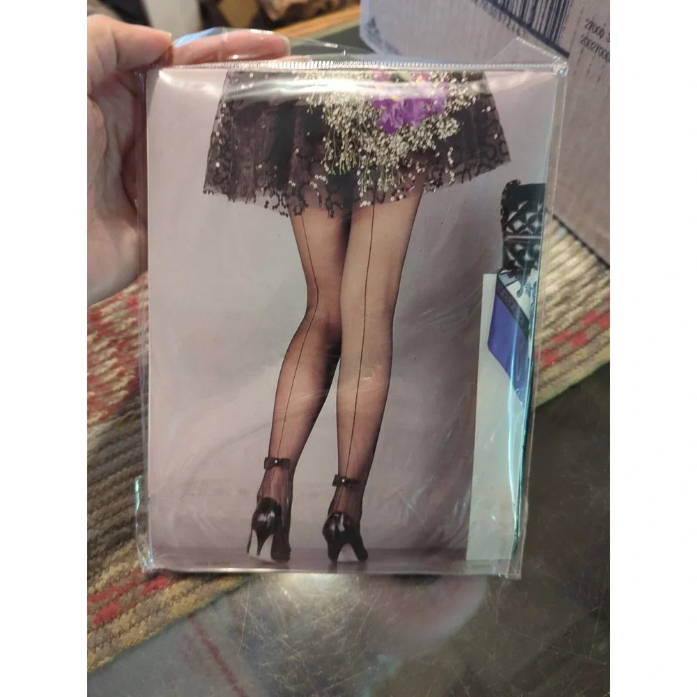 New Sexy‎ Golden LEGS Black QUEEN STOCKINGS w/bows PANTYHOSE nylon HOSIERY